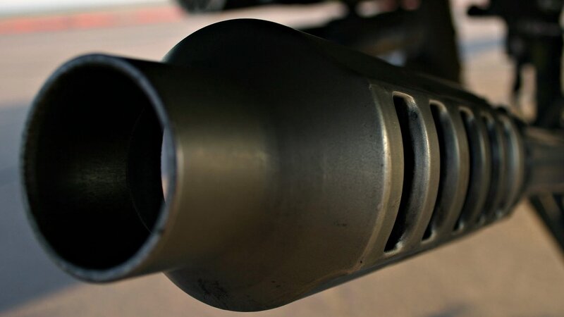 close-up of a motorcycle exhaust