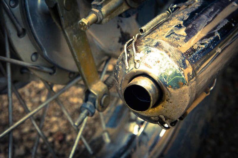 close-up of a motorcycle exhaust