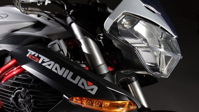 Close-up of a motorcycle front