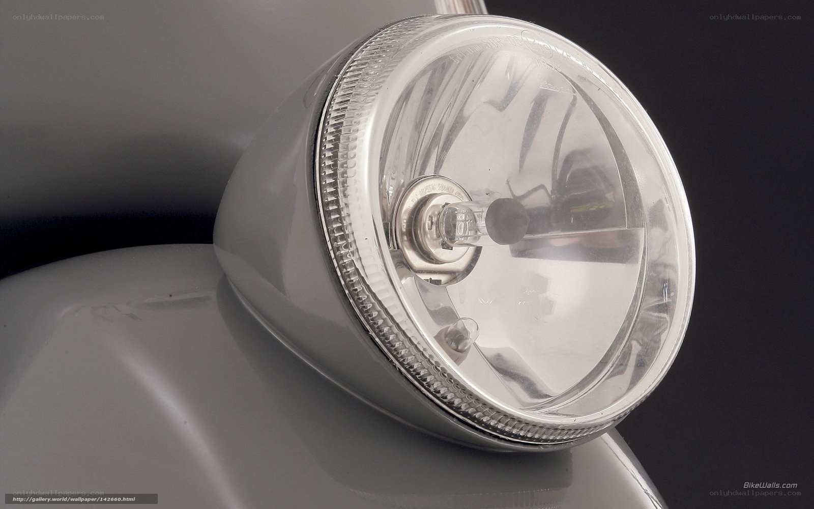Close-up of a motorcycle headlight