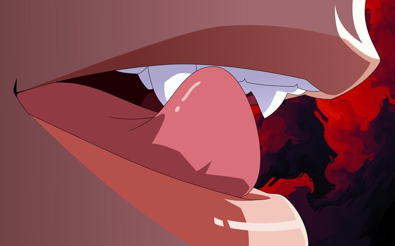 Close-up of a Mouth — Red, Dramatic