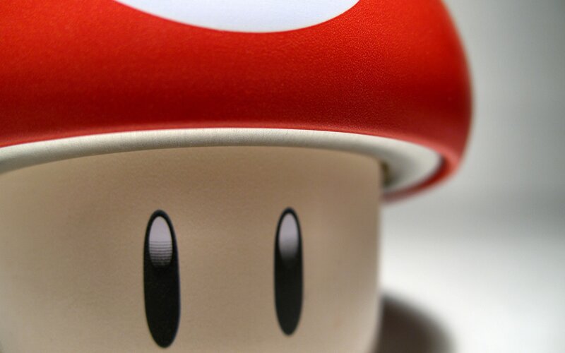 close-up of a mushroom character