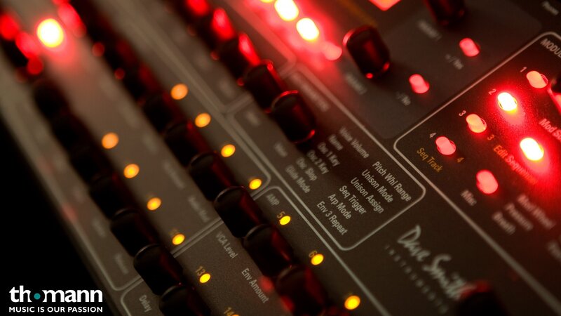 close-up of a music synthesizer