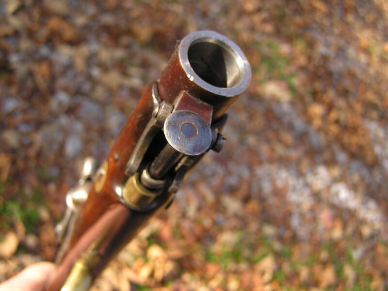 close-up of a musket barrel
