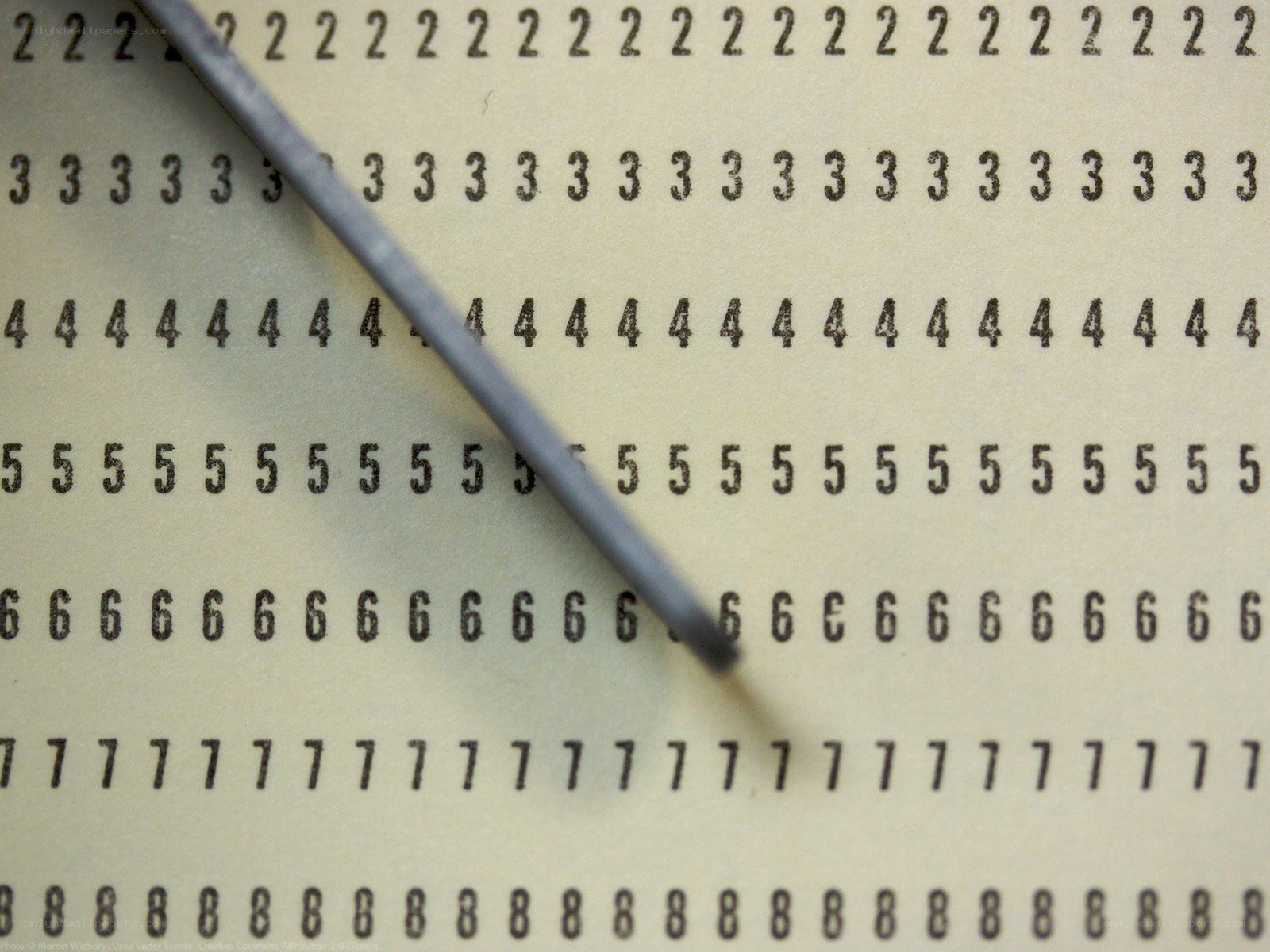 Close-up of a number chart