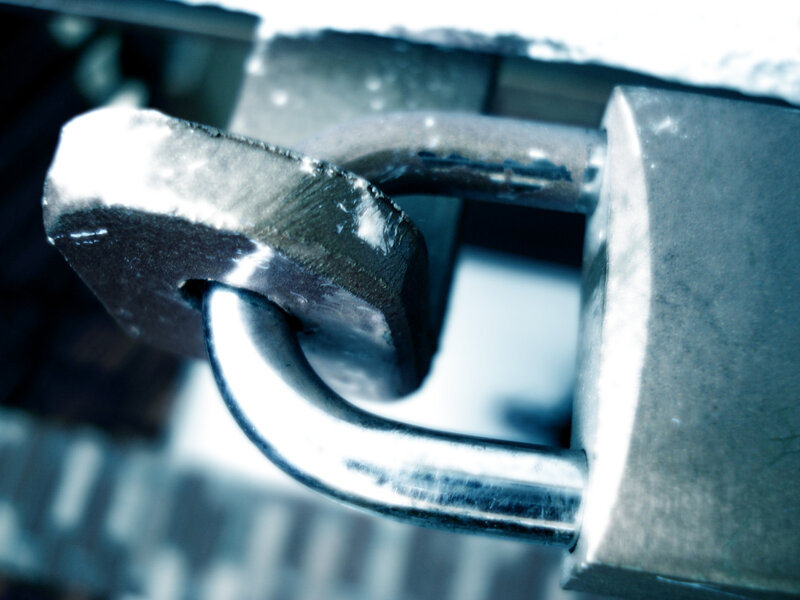 close-up of a padlock