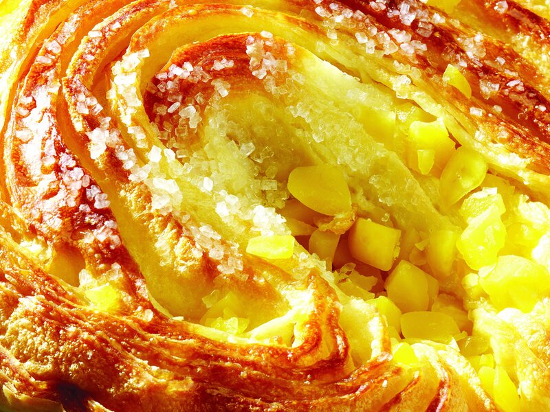 close-up of a pastry