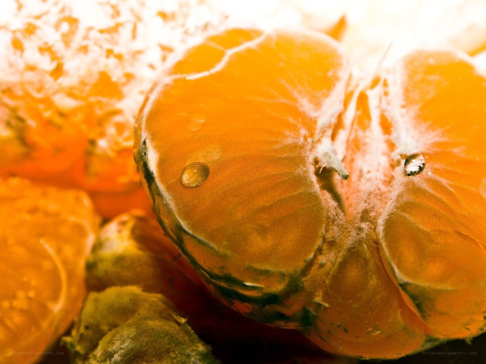 Close-up of a peeled tangerine