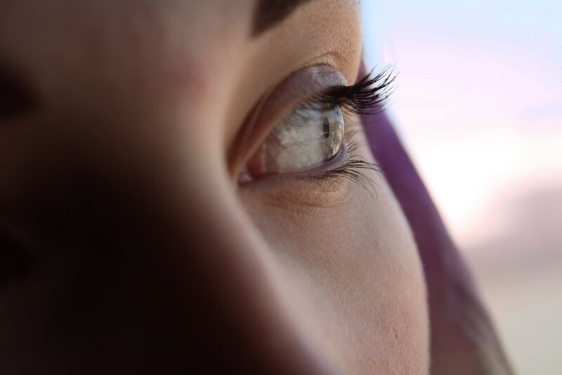 close-up of a person's eye