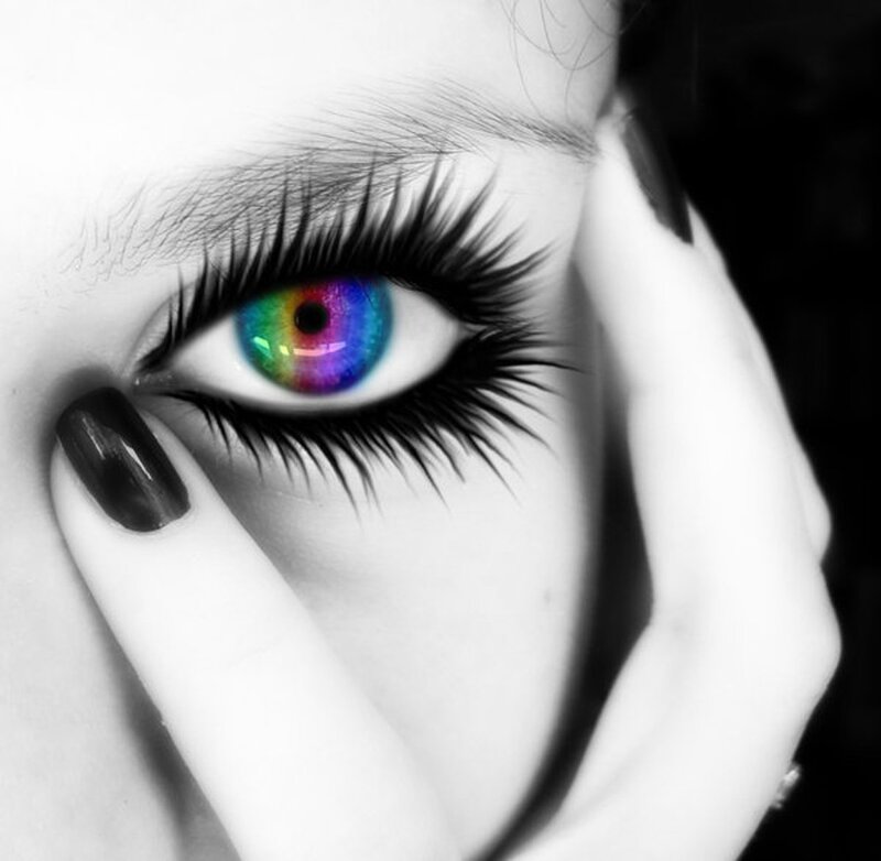 Close-up of a Person's Eye — Black, Dramatic, Photograph, Hand