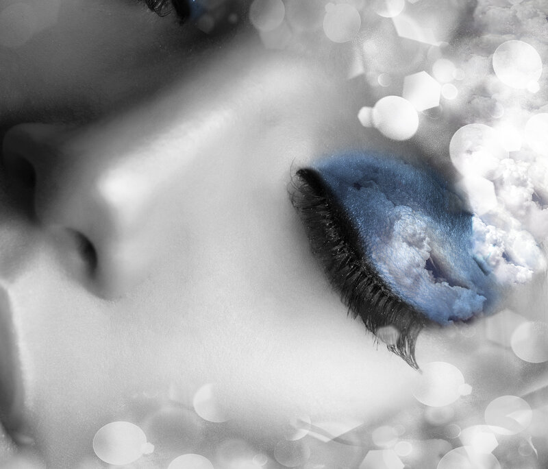 Close-up of a Person's Eye — White, Dreamy
