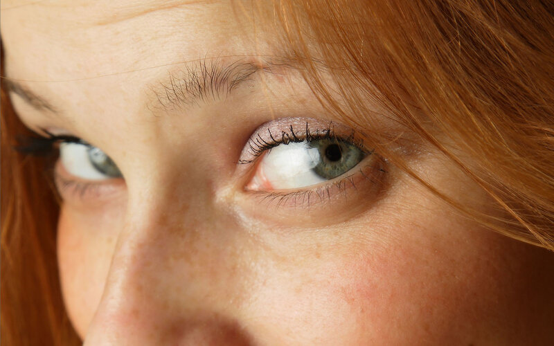close-up of a person's eyes