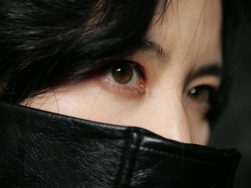 close-up of a person's eyes