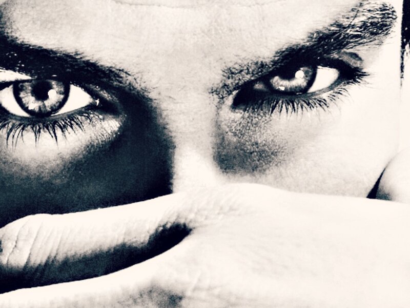 Close-up of a Person's Eyes — Black