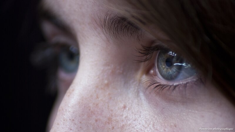 Close-up of a Person's Eyes — Brown, Dramatic, Photograph