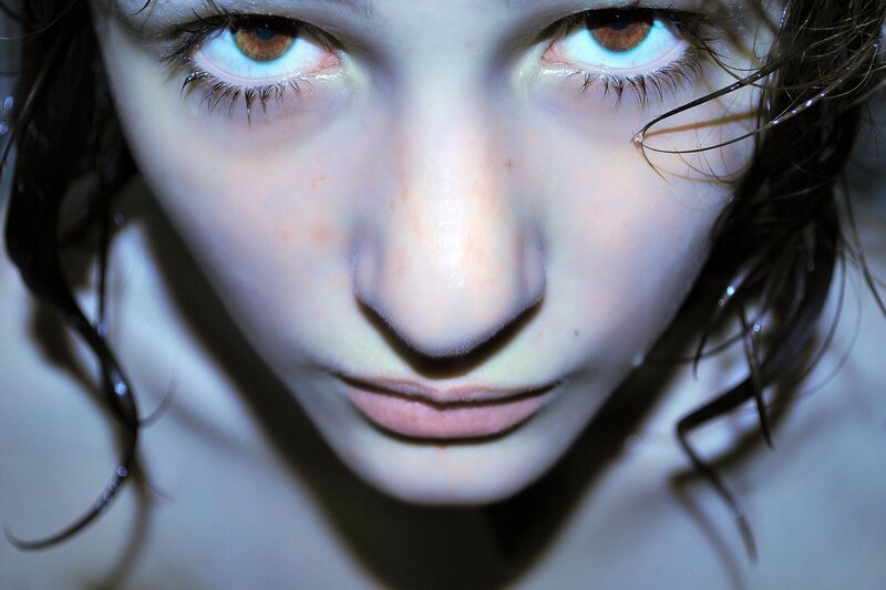 close-up of a person's face