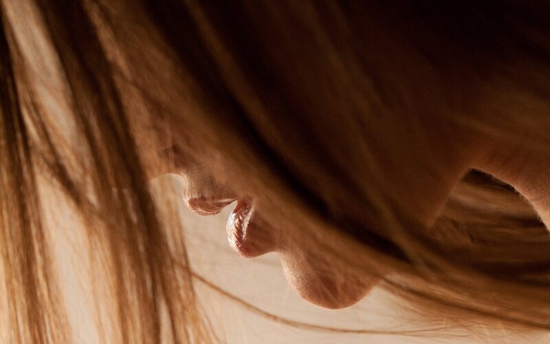 close-up of a person's face