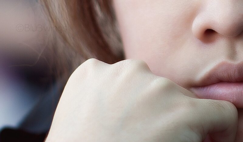 close-up of a person's face