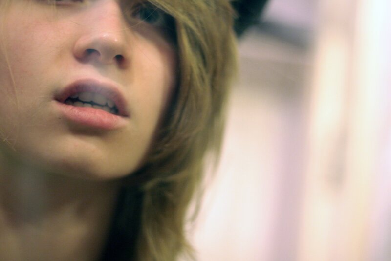 close-up of a person's face