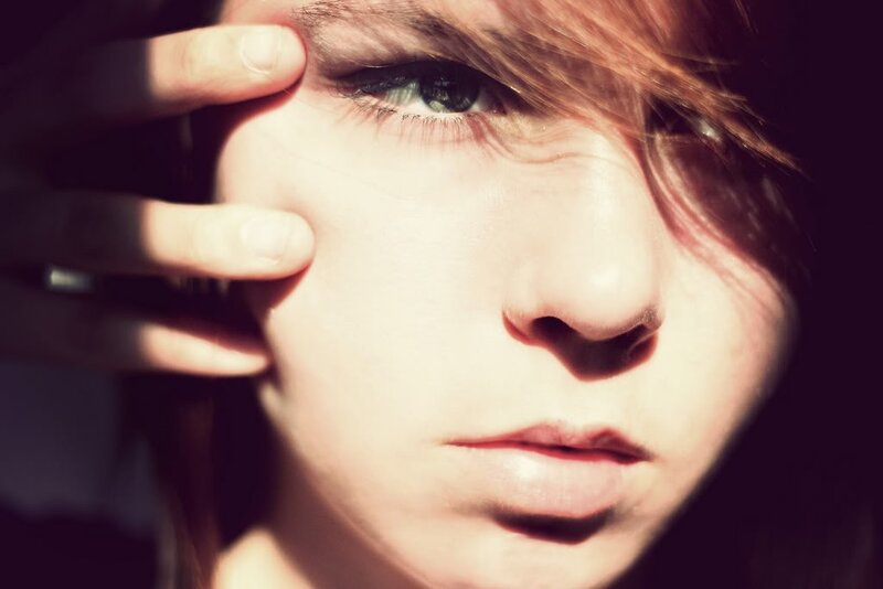 close-up of a person's face