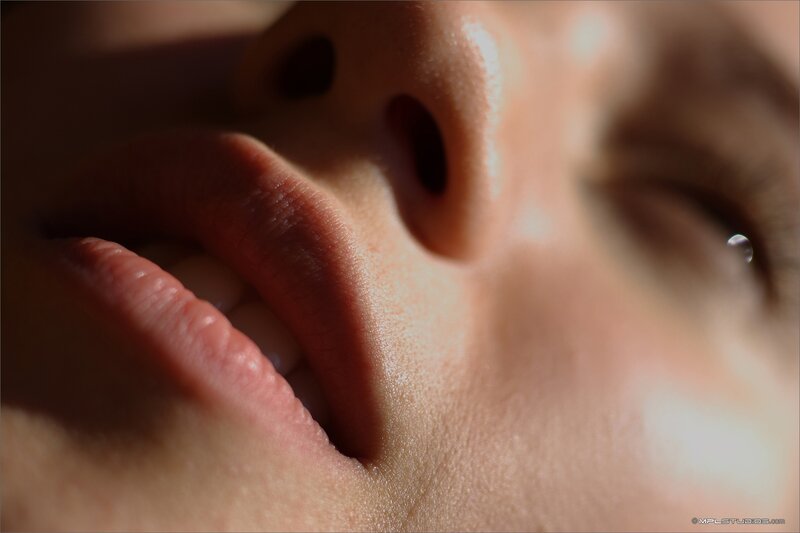 close-up of a person's face