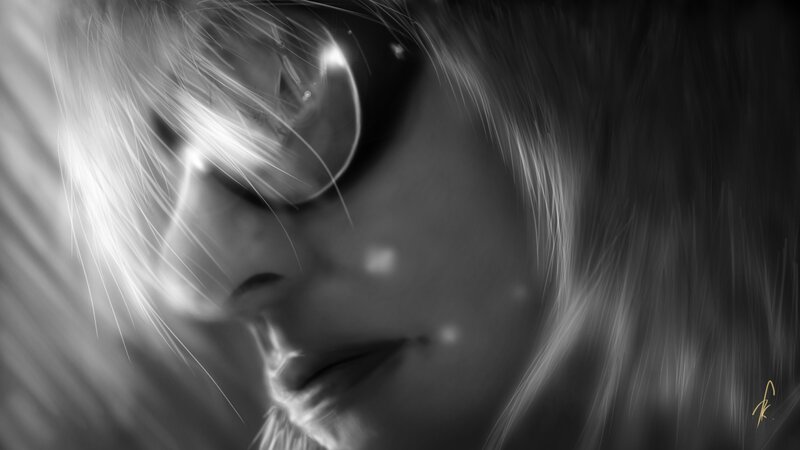 close-up of a person's face