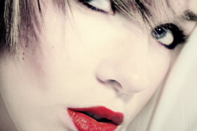 close-up of a person's face