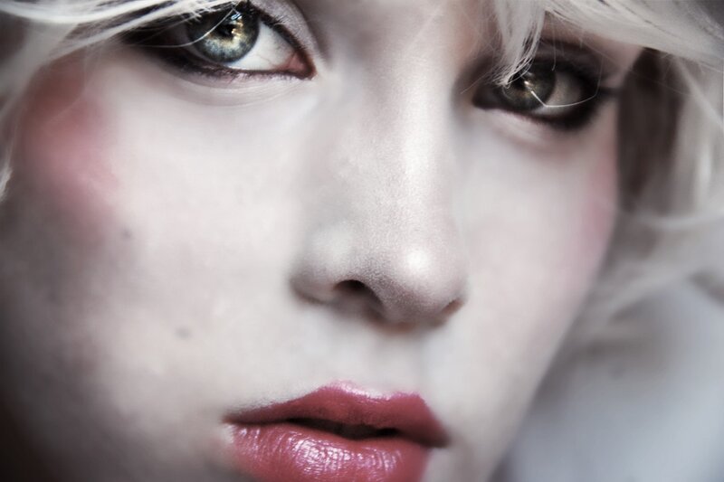 close-up of a person's face