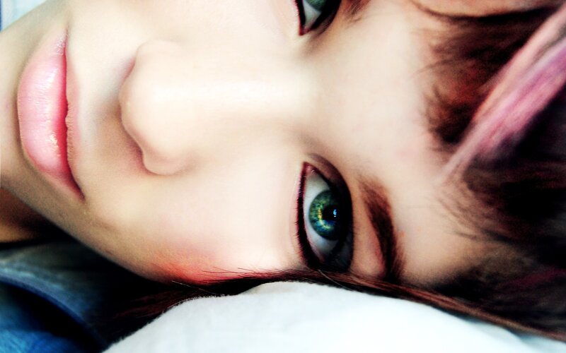 close-up of a person's face