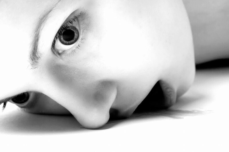 Close-up of a Person's Face — Black, Dramatic, Photograph, Eye