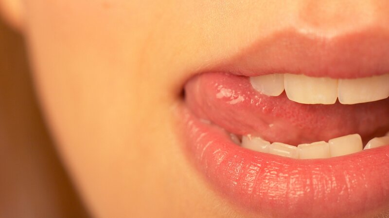close-up of a person's mouth