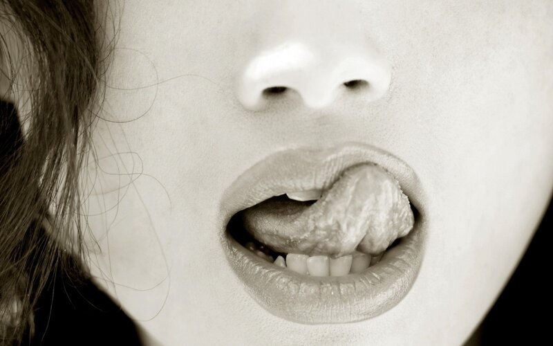 close-up of a person's mouth