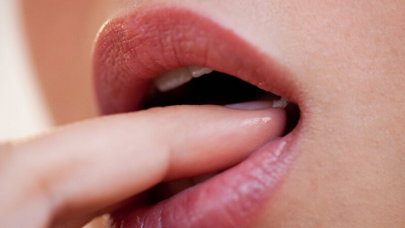 close-up of a person's mouth