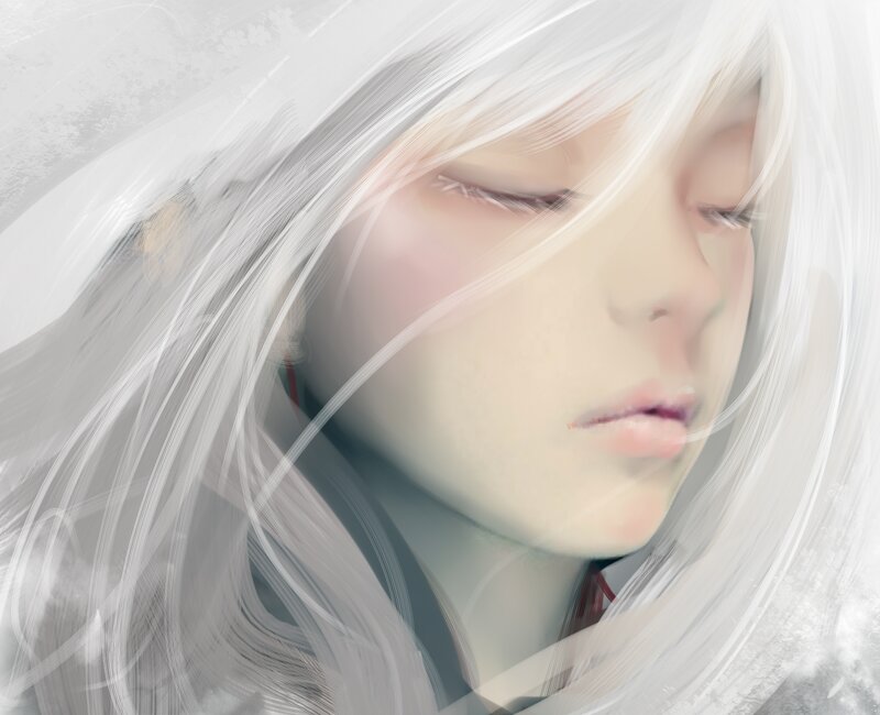 Close-up of a Person — White
