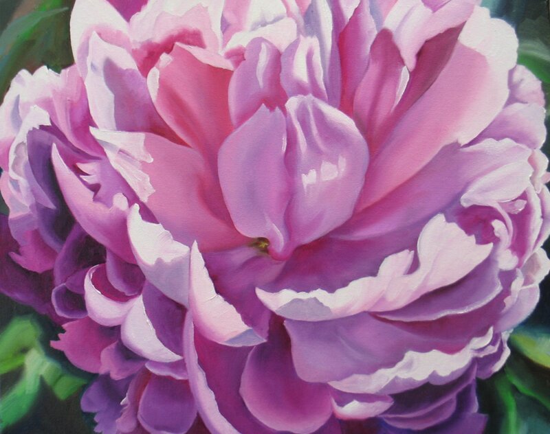 Close-up of a pink peony