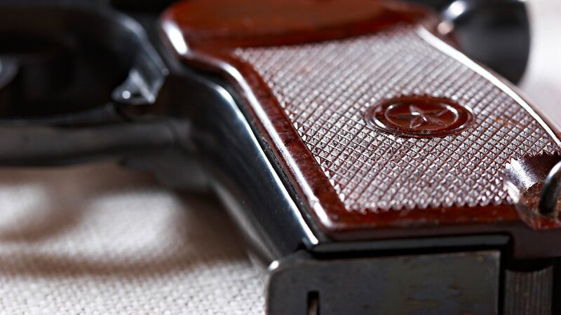 Close-up of a pistol grip