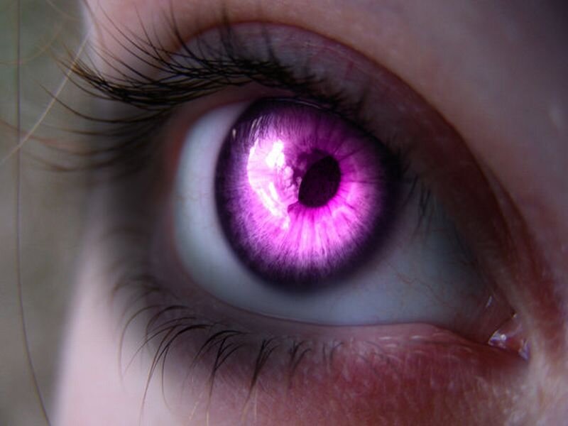 Close-up of a Purple Eye — Dramatic, Digital Art, Iris