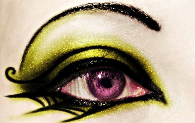 Close-up of a Purple Eye — Dramatic, Photograph