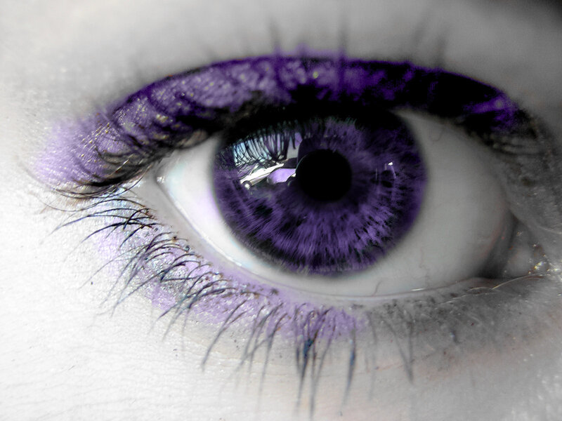 Close-up of a Purple Eye — Dramatic