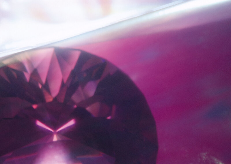 close-up of a purple gemstone