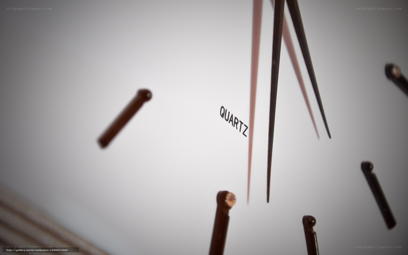 Close-up of a quartz clock face
