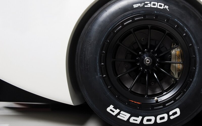 Close-up of a race car wheel
