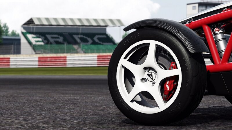 Close-up of a race car wheel