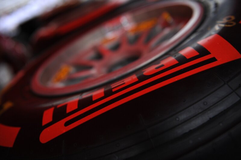close-up of a racing tire