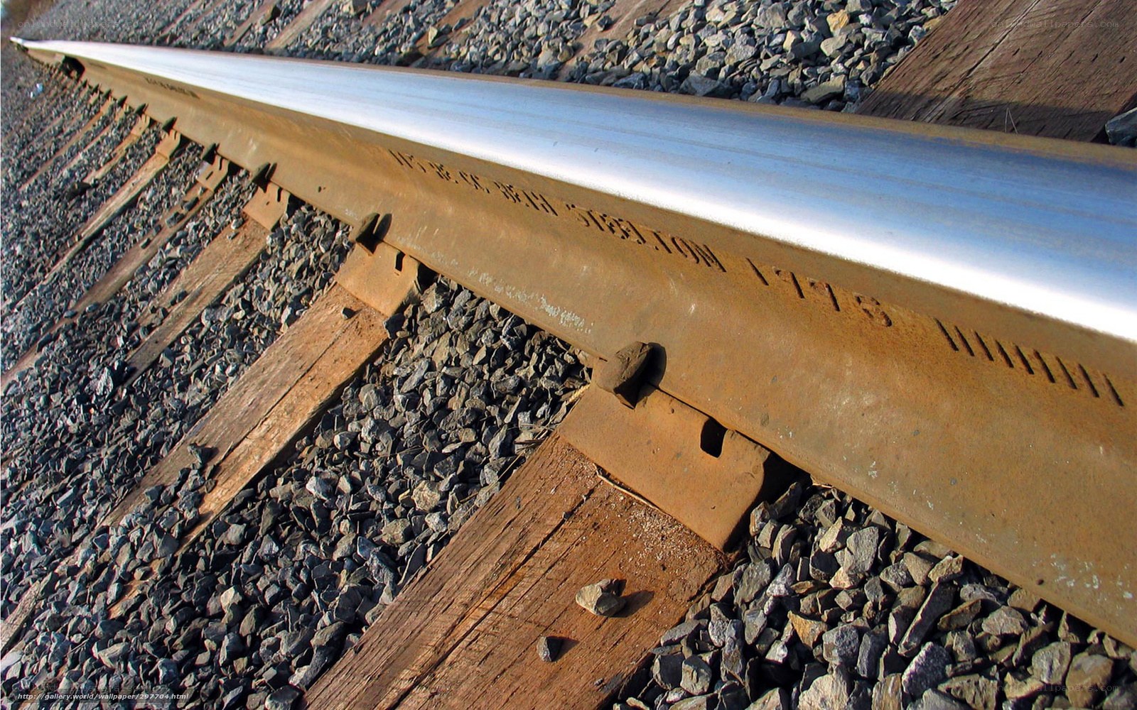 Close-up of a railway track
