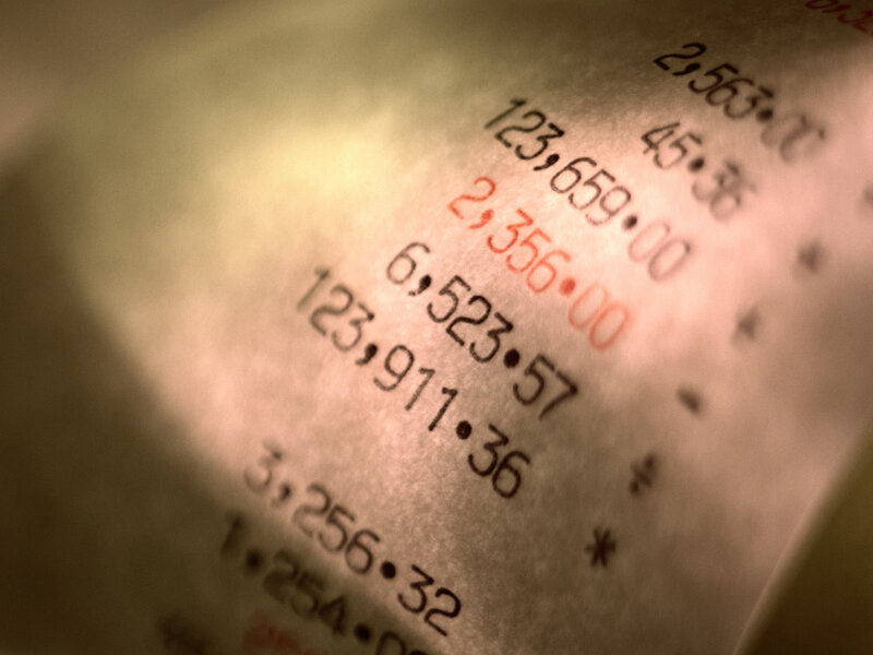 Close-up of a Receipt
