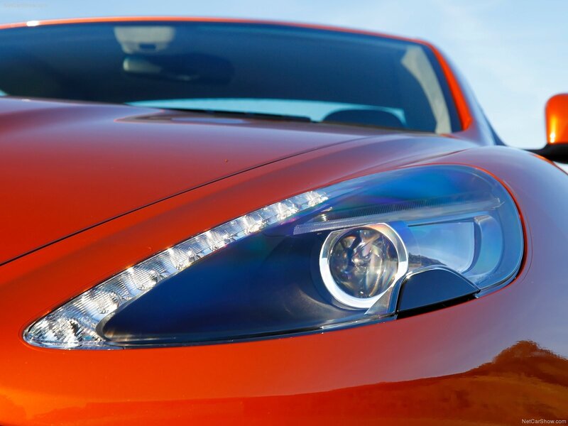 Close-up of a red car headlight