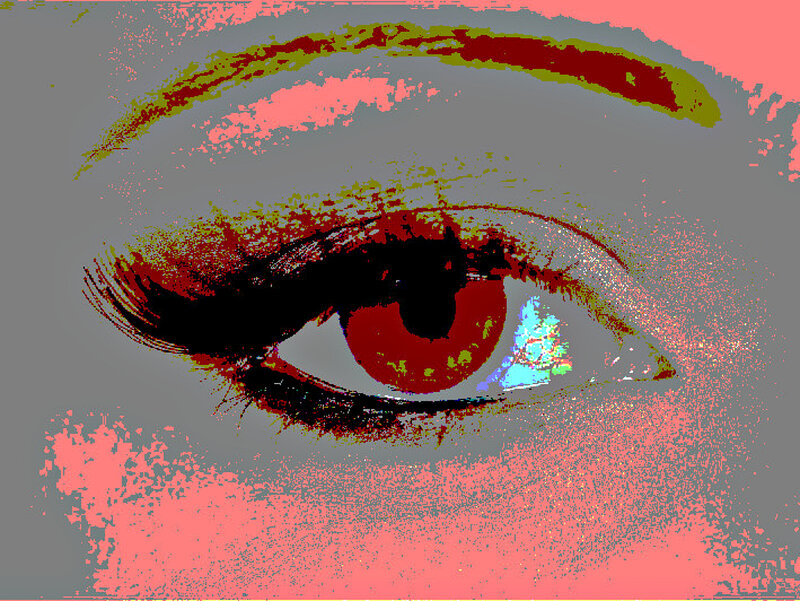 Close-up of a Red Eye — Dramatic, Digital Art, Eyebrow
