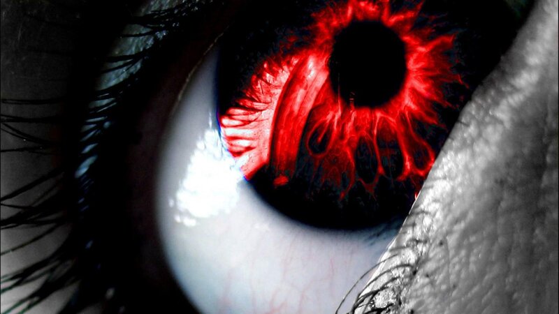 Close-up of a Red Eye — Dramatic, Digital Art
