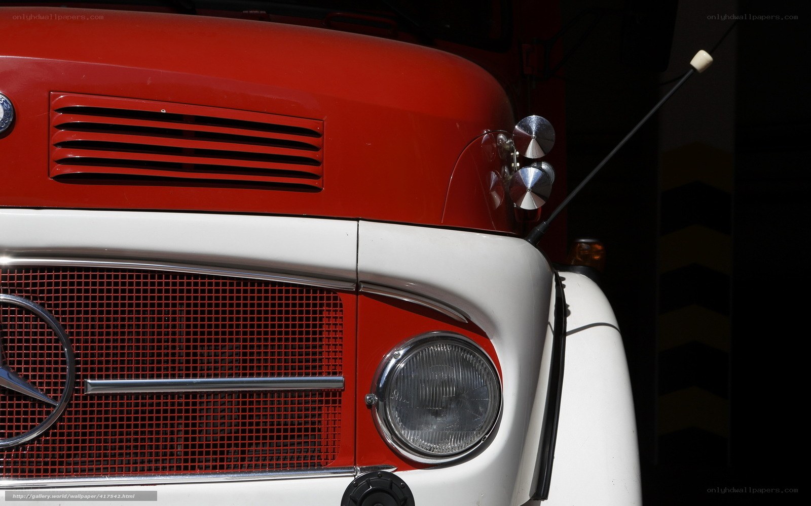 Close-up of a red fire truck
